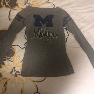 grey long sleeve michigan tshirt